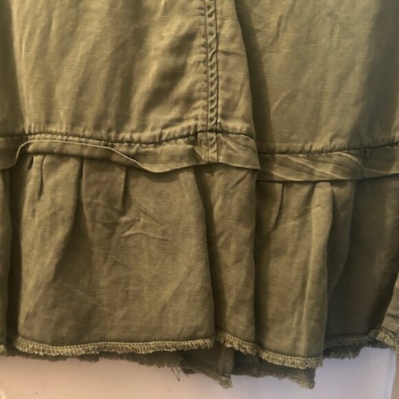 Anthropologie Sanctuary Military Frill Peplum Linen Blend Army Green Jacket NEW - Picture 9 of 16